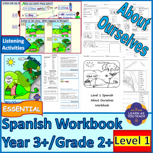Primary Spanish Copiable Workbook - About Ourselves (Level 1)