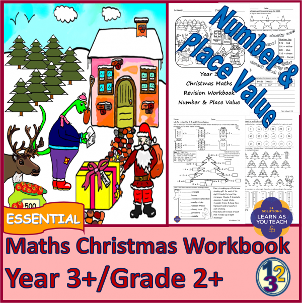 Year 3/Grade 2 Maths Christmas Workbook - Place Value