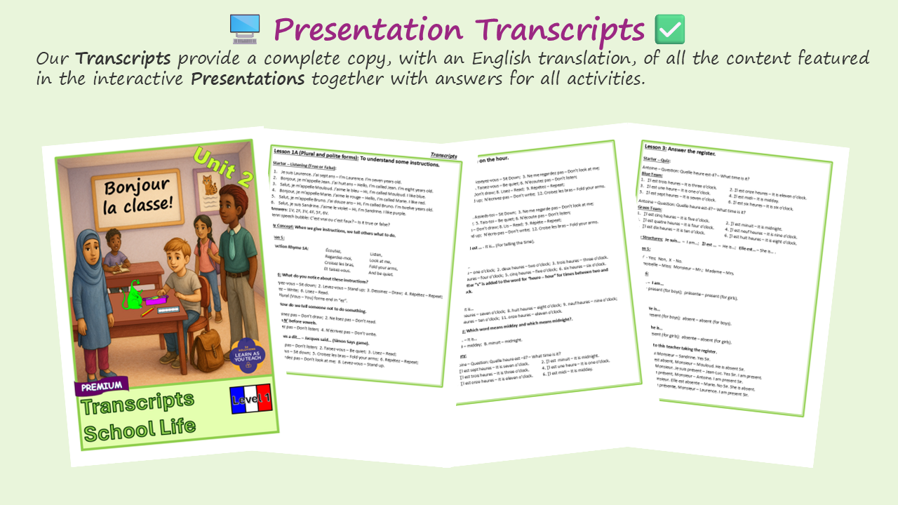 Ages 7-9: School Premium French Unit - School Life - Image 4
