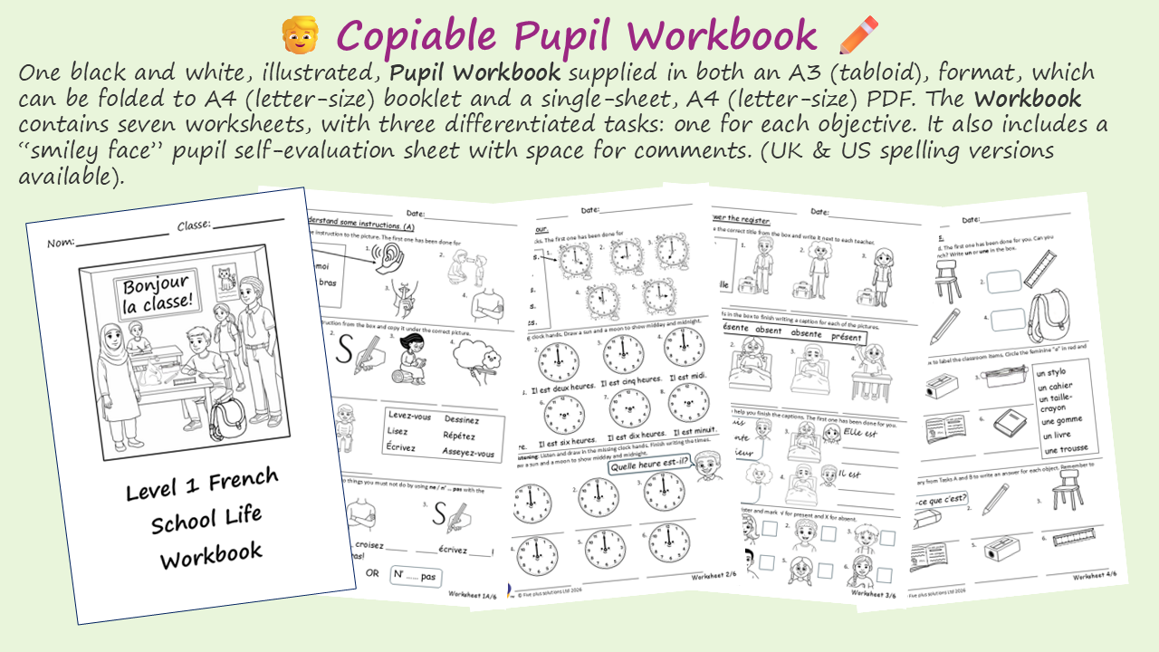 Ages 7-9: School Premium French Unit - School Life - Image 5