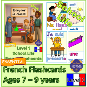 Ages 7-9 French Flashcards - School Life