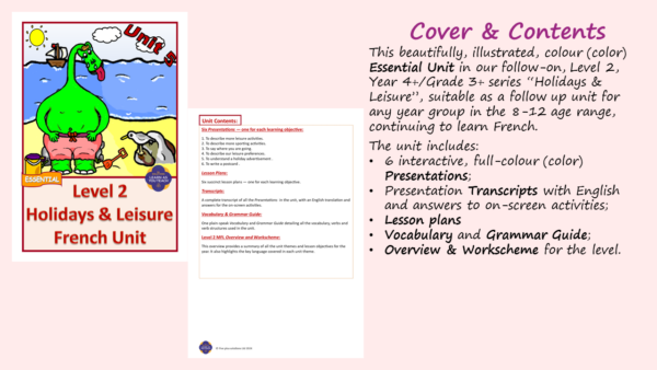 KS2 FRENCH: YEAR 4 ESSENTIAL UNIT - HOLIDAYS & LEISURE - Image 2