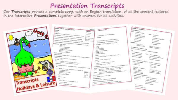 KS2 FRENCH: YEAR 4 ESSENTIAL UNIT - HOLIDAYS & LEISURE - Image 4