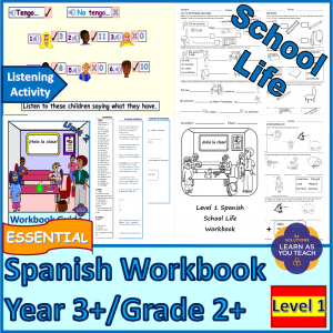 Primary Spanish Workbook - School Life (Level 1)
