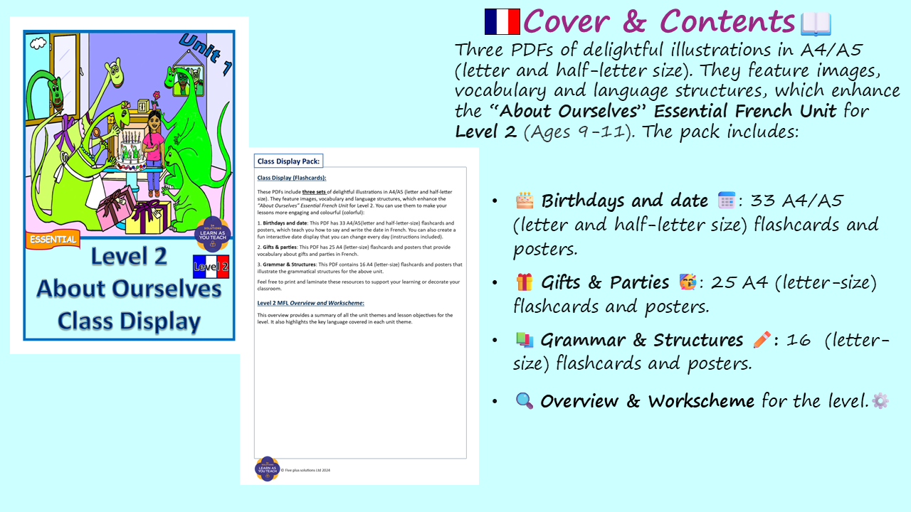 Ages 9-11 French Flashcards - About Ourselves - Image 2