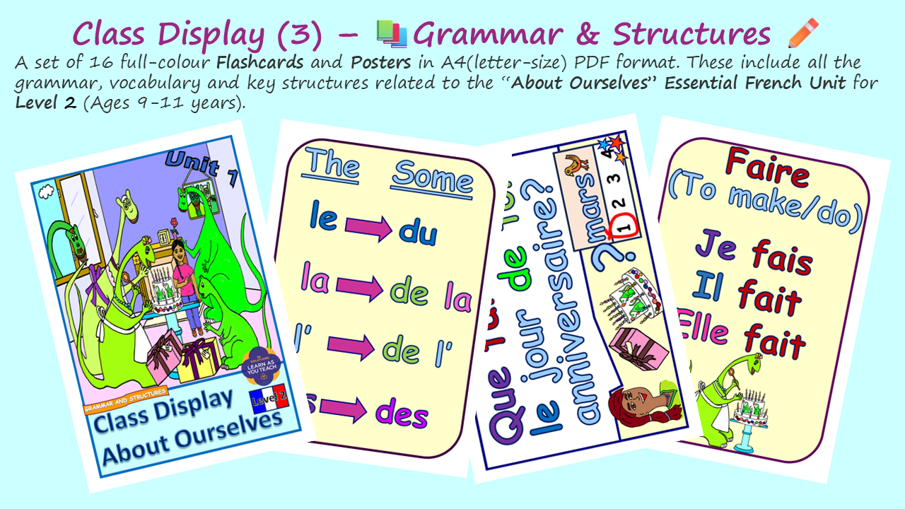 Ages 9-11 French Flashcards - About Ourselves - Image 5