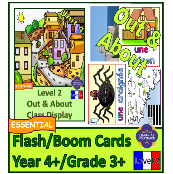 KS2 FRENCH: YEAR 4 FLASH/BOOM CARDS - OUT & ABOUT