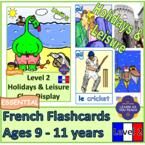 Ages 9-11: French Flashcards - Holidays & Leisure