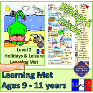 Ages 9-11: French Learning Mat - Holidays & Leisure