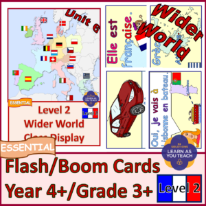 KS2 FRENCH: YEAR 4 FLASH/BOOM CARDS - WIDER WORLD