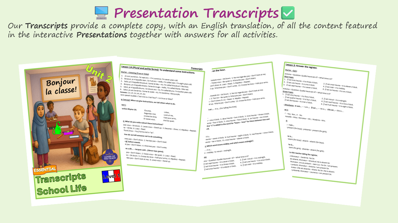 Ages 7-9: French Unit - School Life - Image 4