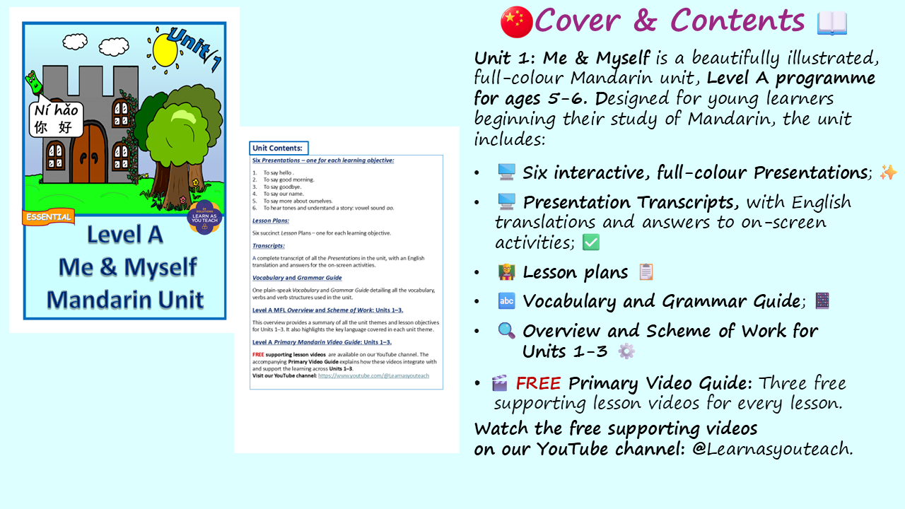 Ages 5-6 Mandarin Unit - Me & Myself - Image 2